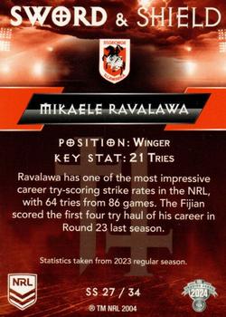 2024 NRL Traders Titanium - Sword & Shield #SS27 Mikaele Ravalawa Back